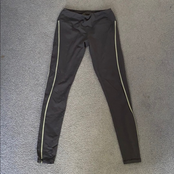 Ya Los Angeles Grey Leggings w/ Green Stripe - Picture 5 of 6